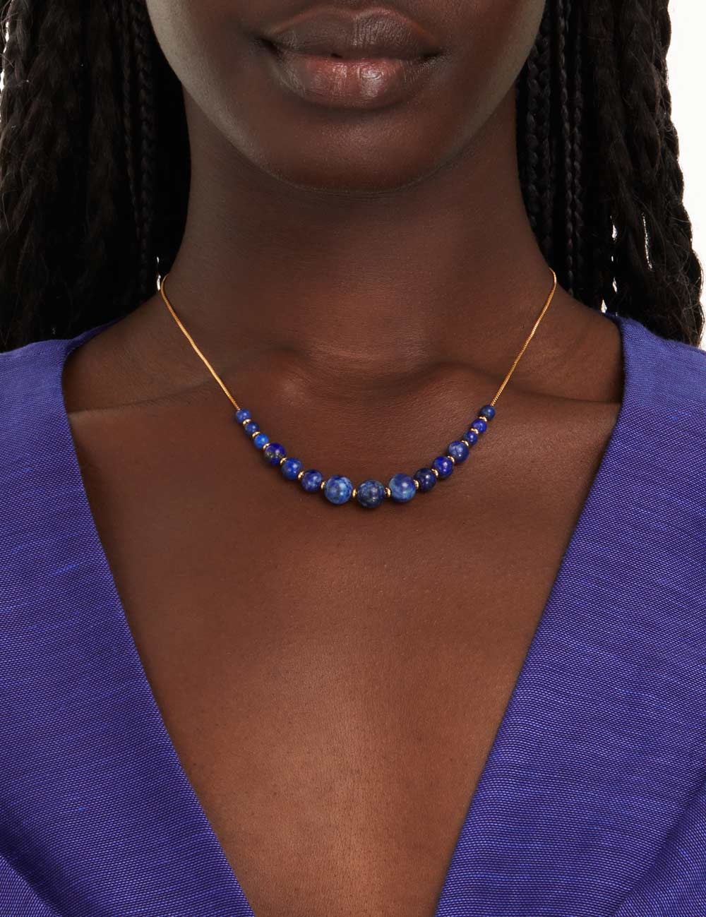 FINE LAPIS SPHERE NECKLACE 2