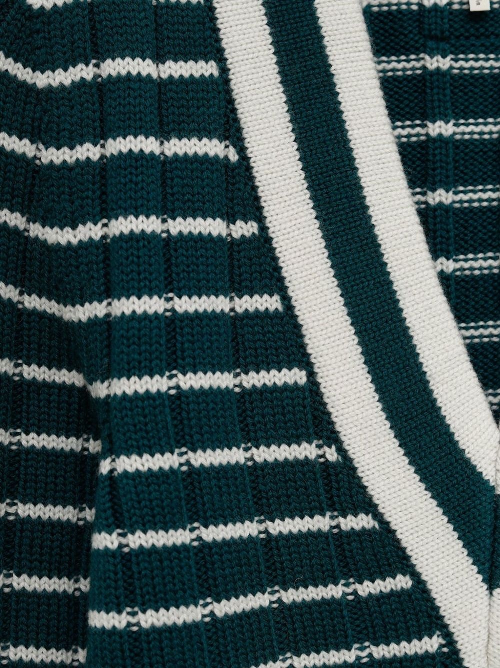 striped V-neck sweater - 3