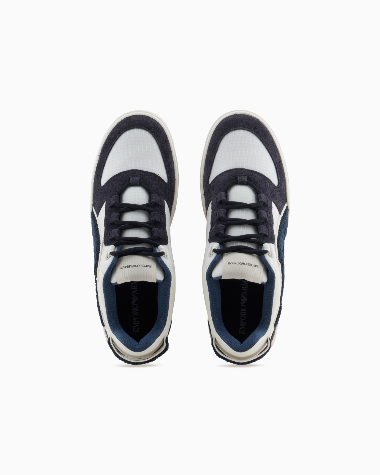 NYLON AND SUEDE SNEAKERS WITH A CONTRASTING OVERSIZED LOGO - 3