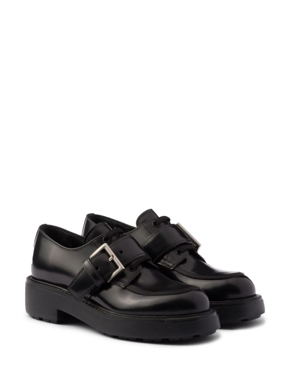 Brushed leather lace-up shoes - 2