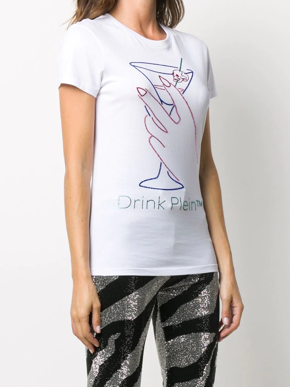 Neon Drink rhinestone T-Shirt  - 3