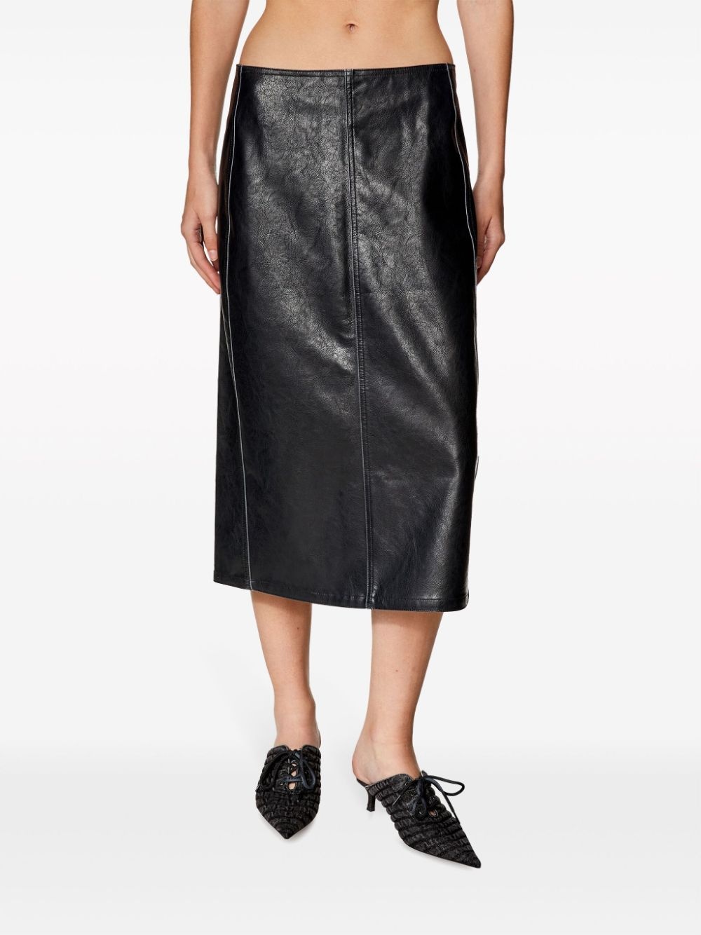 O-Taten faux-leather midi skirt - 3
