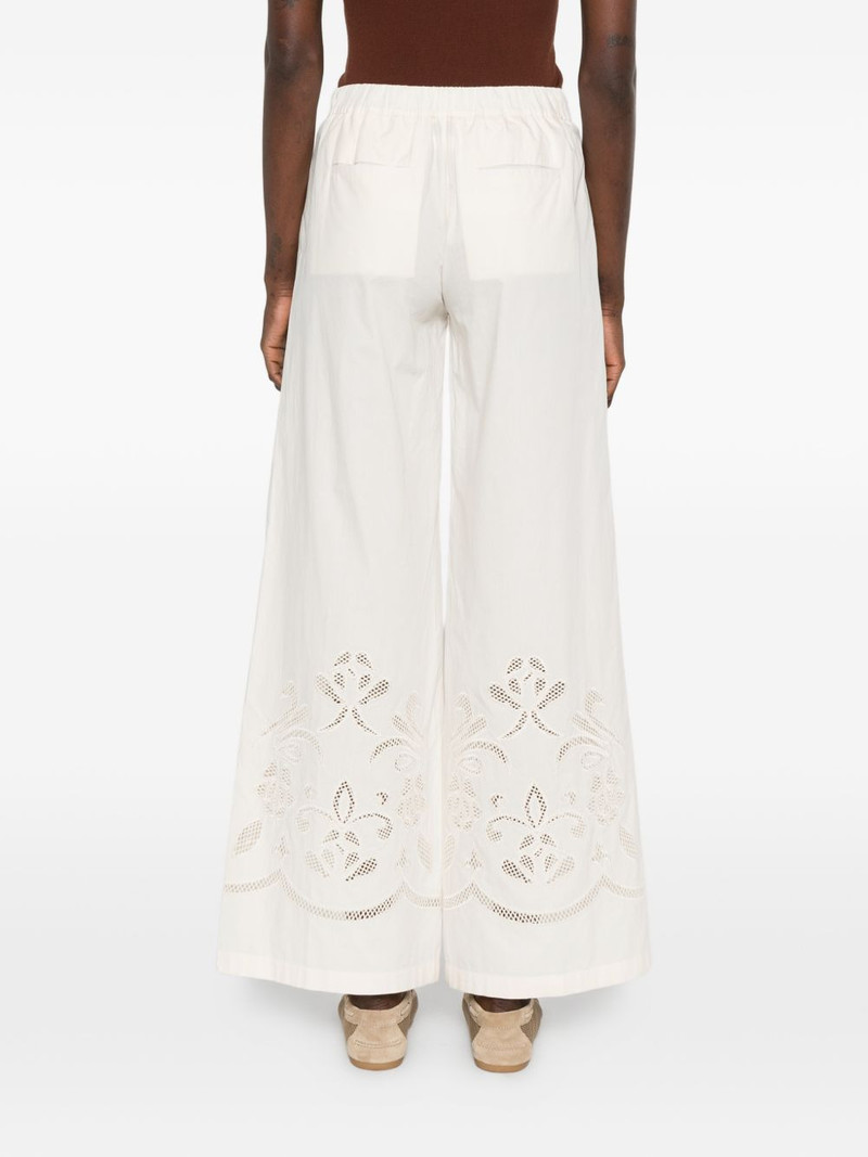 floral-embroidered palazzo pants 4