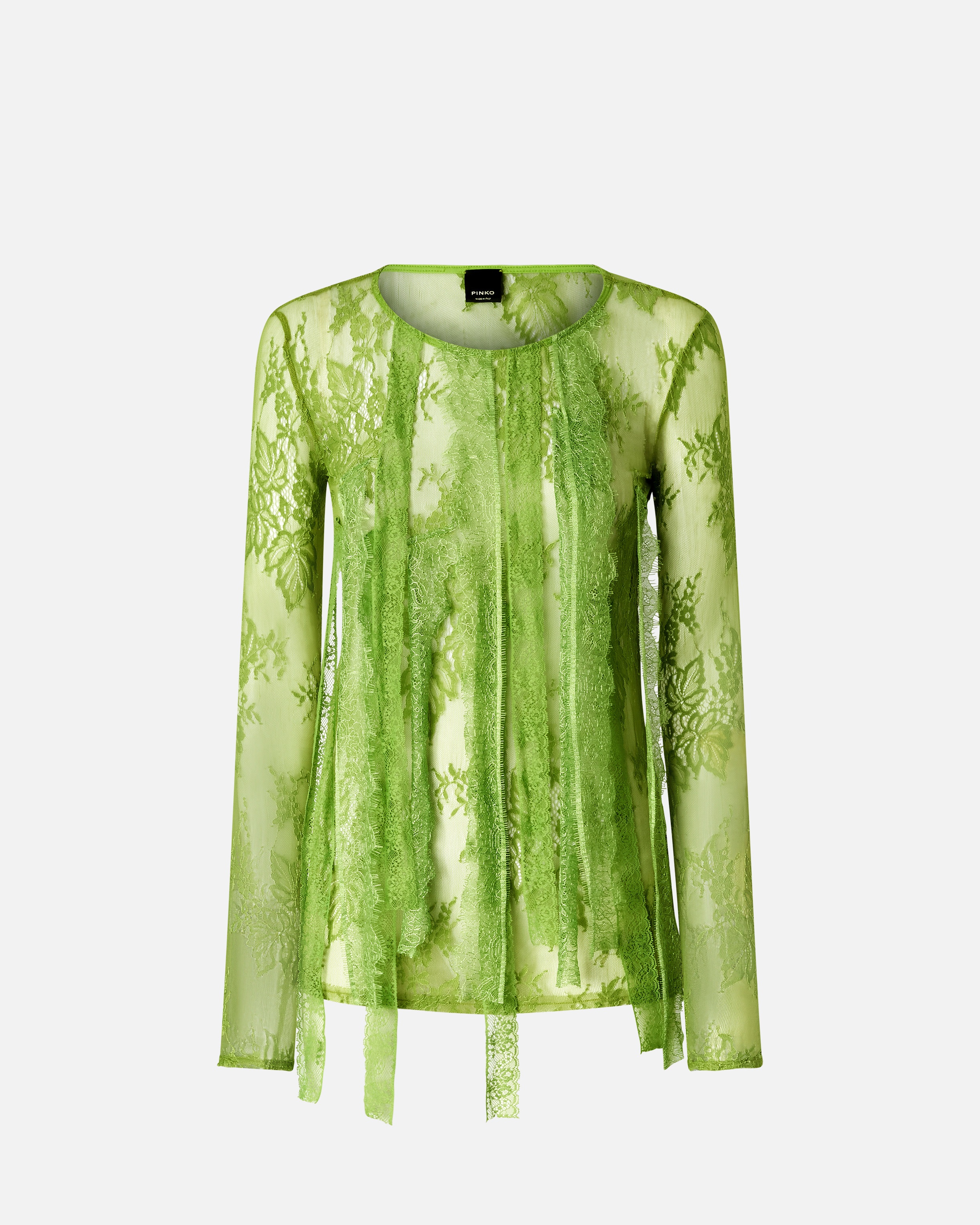 SLIM-FITTING LACE SWEATER WITH FRINGING - 1