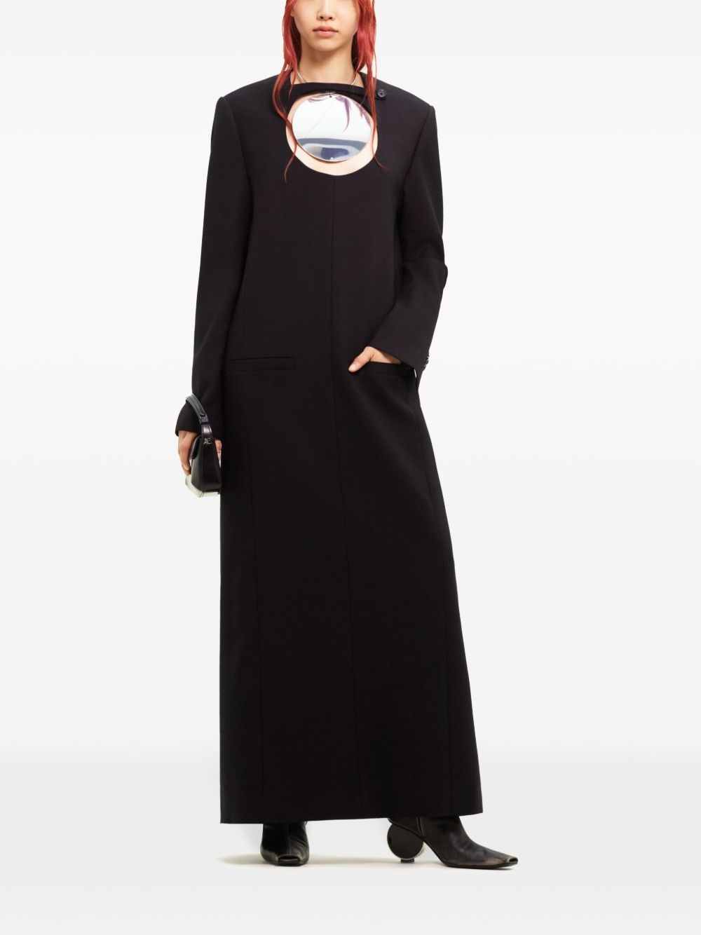 cut-out long-sleeve maxi dress - 2