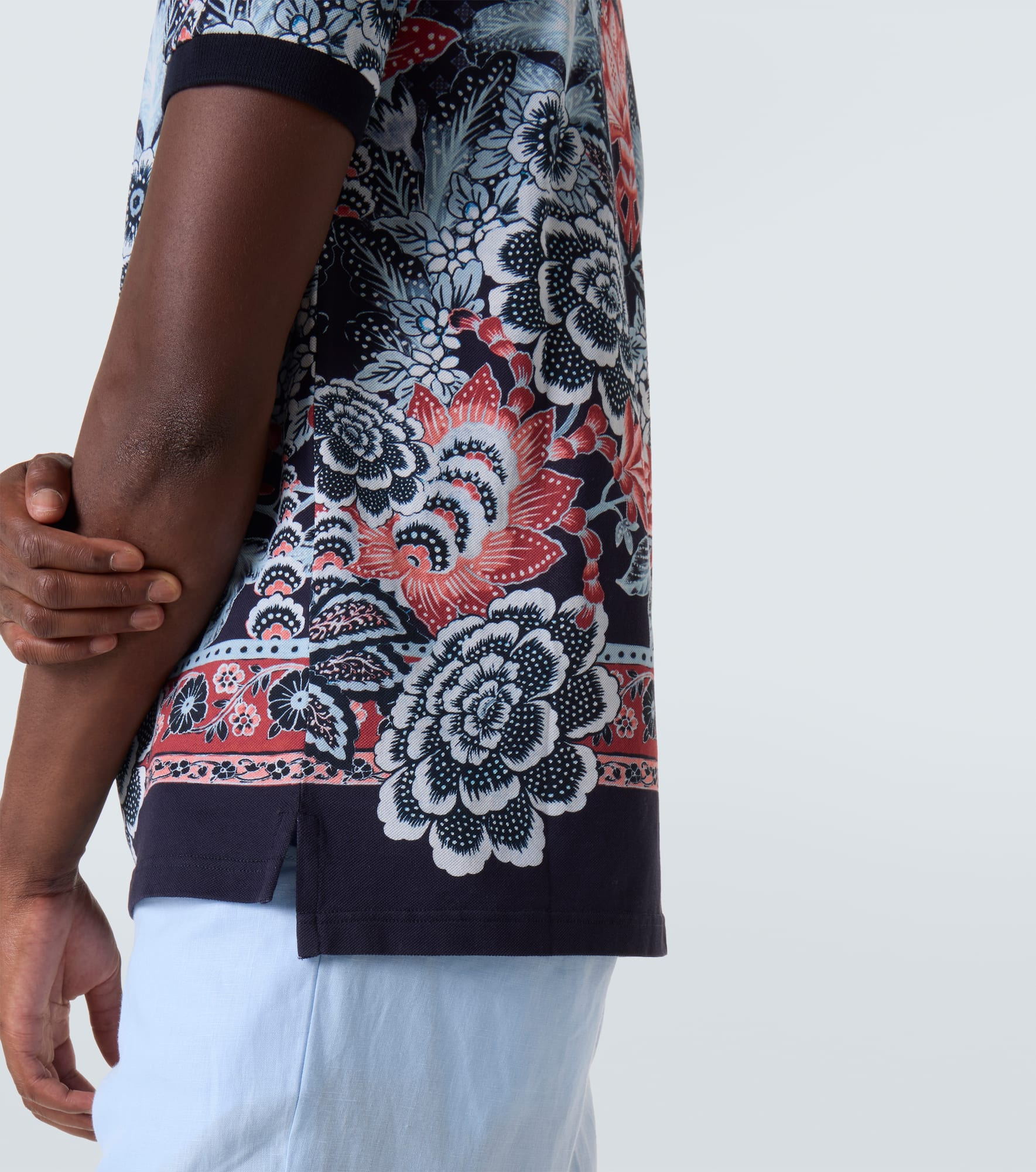 Paisley cotton piqué polo shirt - 6