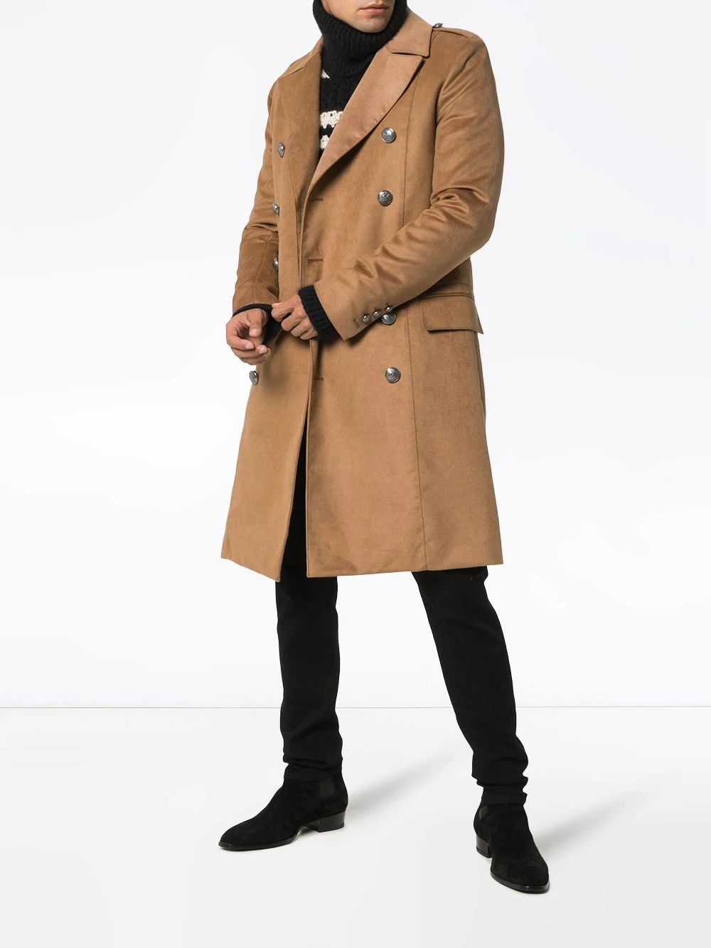 double breasted camel coat - 2