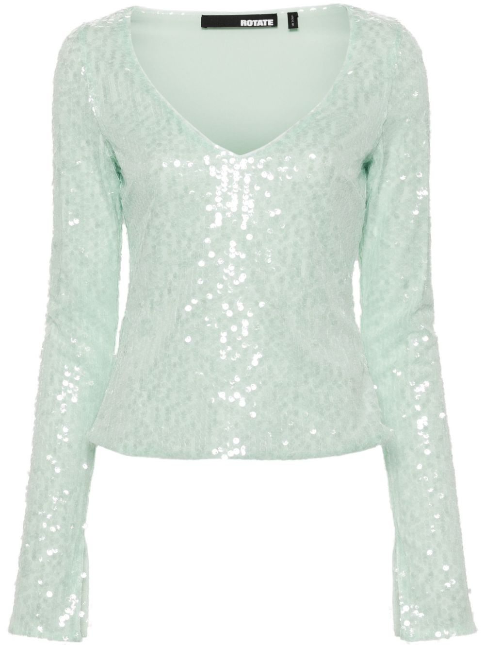 sequinned mesh longleeved T-shirt - 1