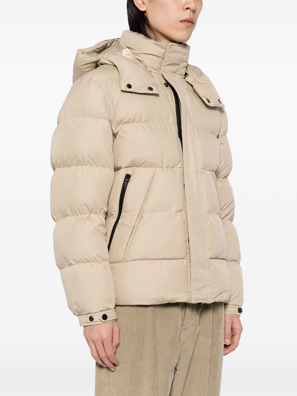 logo-patch padded jacket - 3