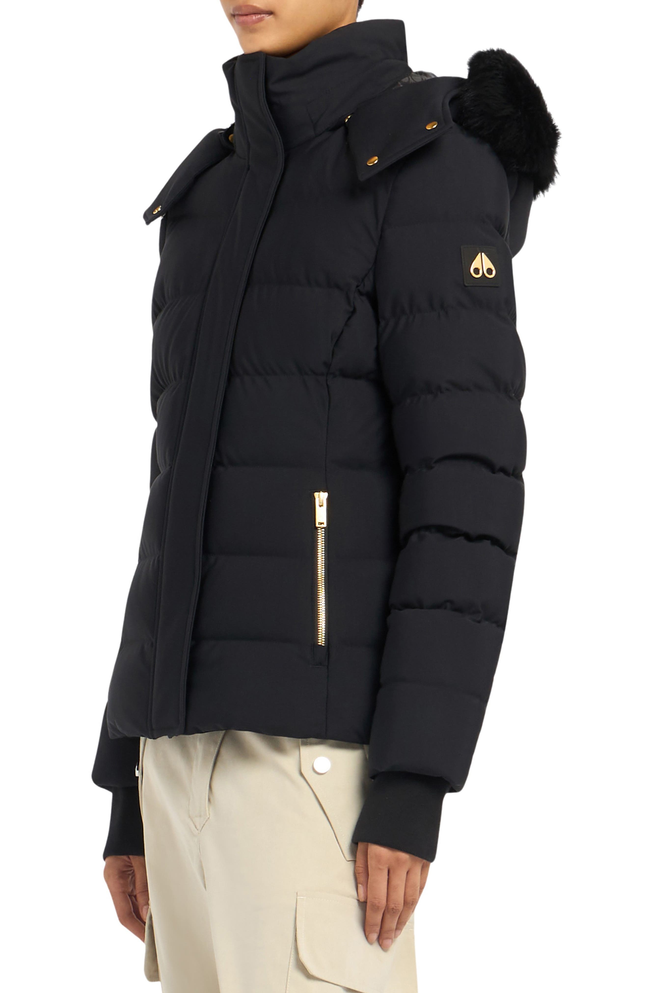 Moose Knuckles Betta Shearling Trim 800 Fill Power Down Water Repellent Jacket
 in Black W Black S a - 2