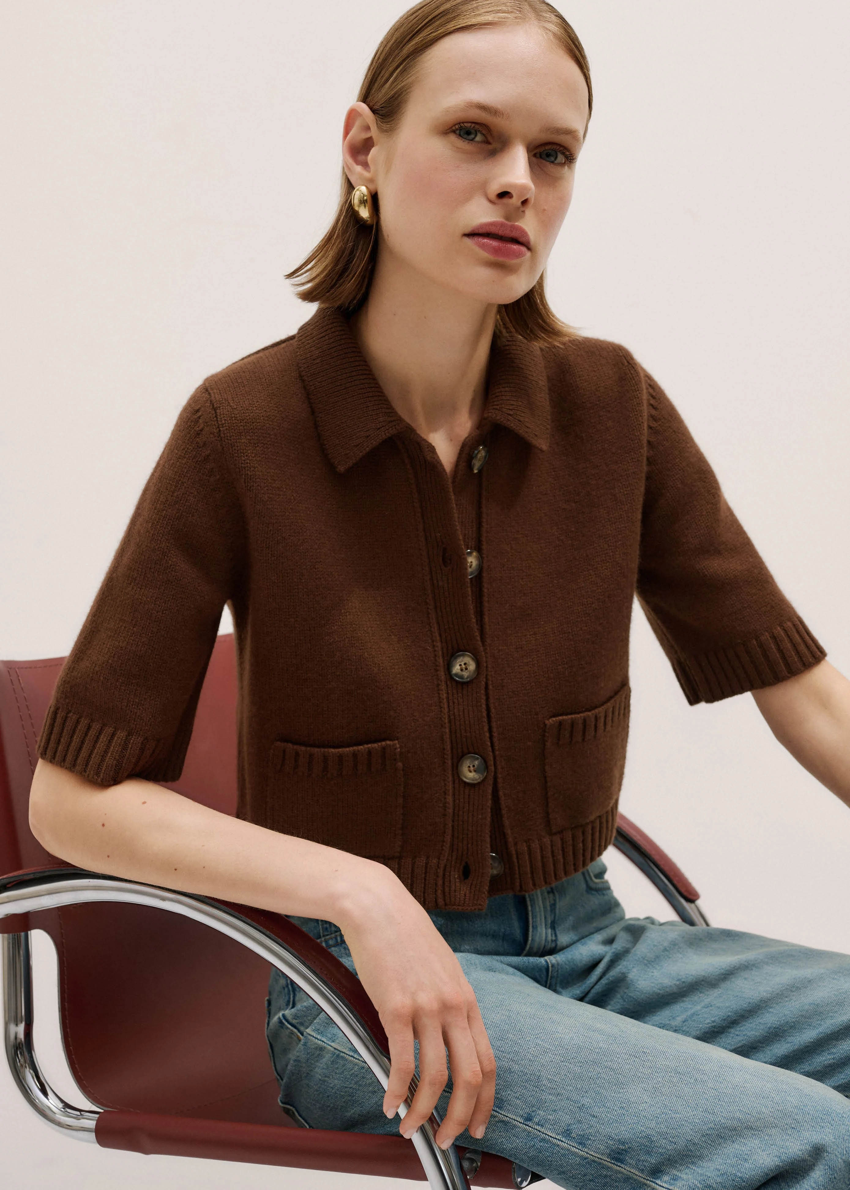 Crop Knit Jacket - 1