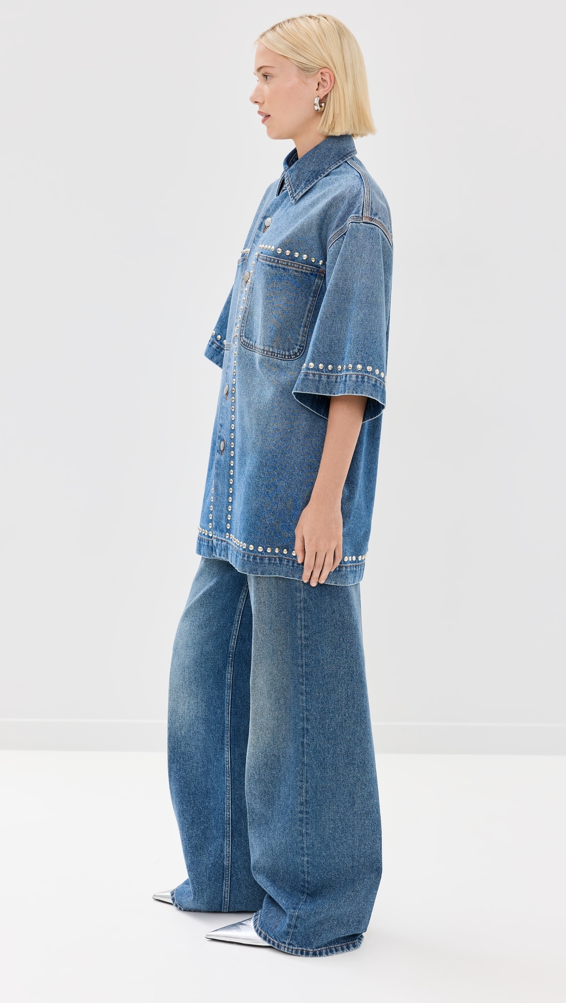 Stella McCartney Studded Blue Denim Shirt | shopbop | REVERSIBLE