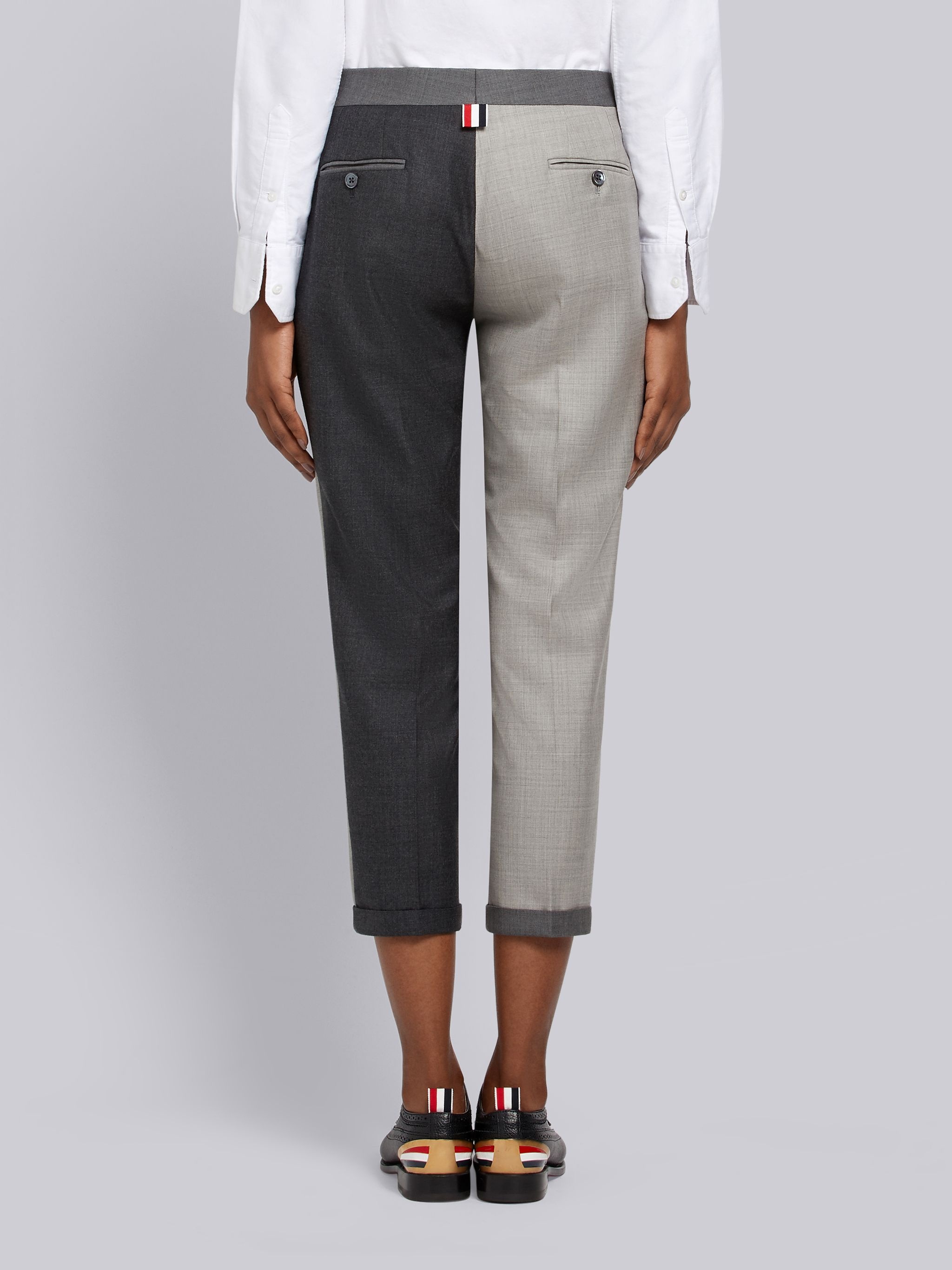 contrast-panel cropped trousers - 3