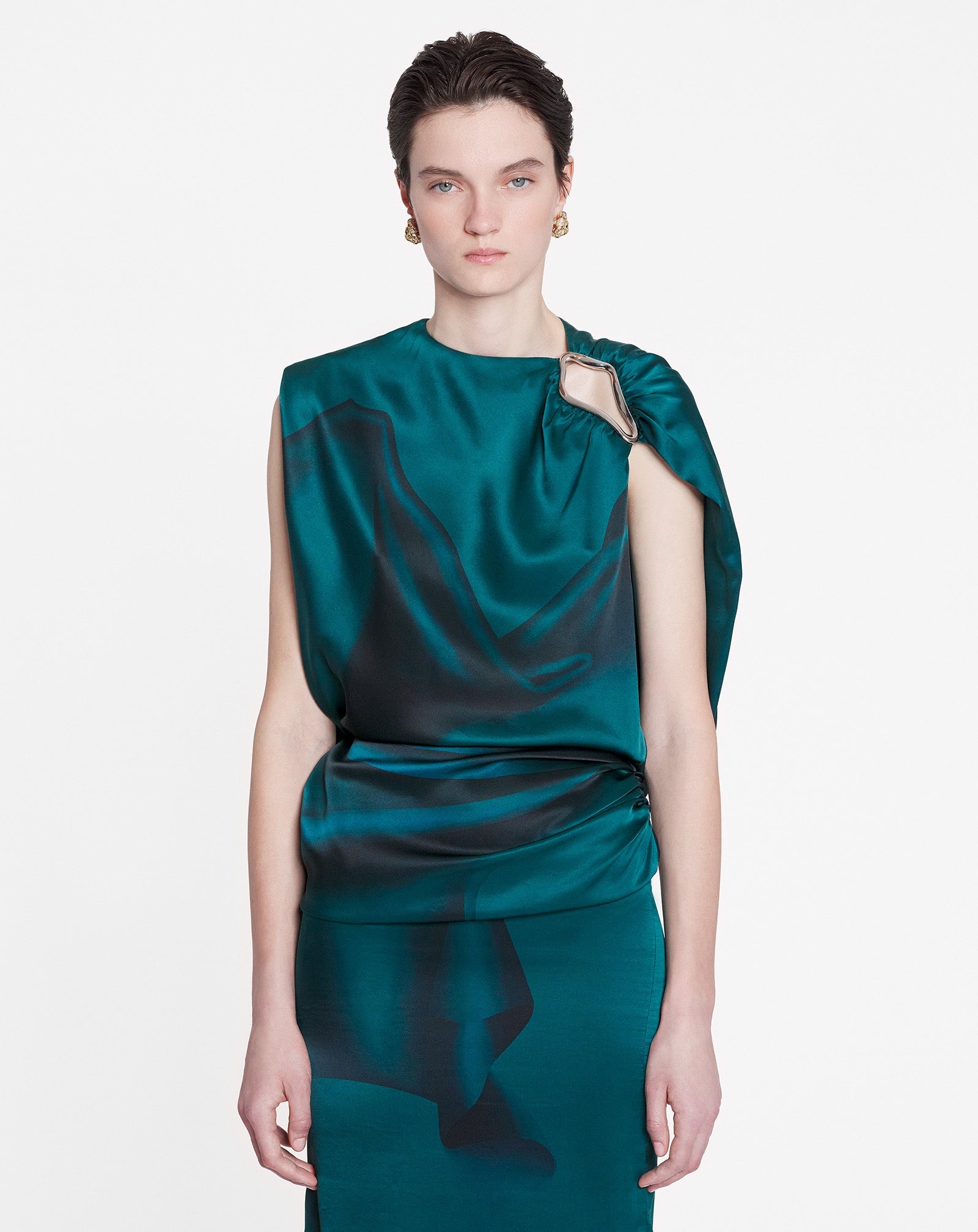 DRAPED-EFFECT LONG DRESS - 3
