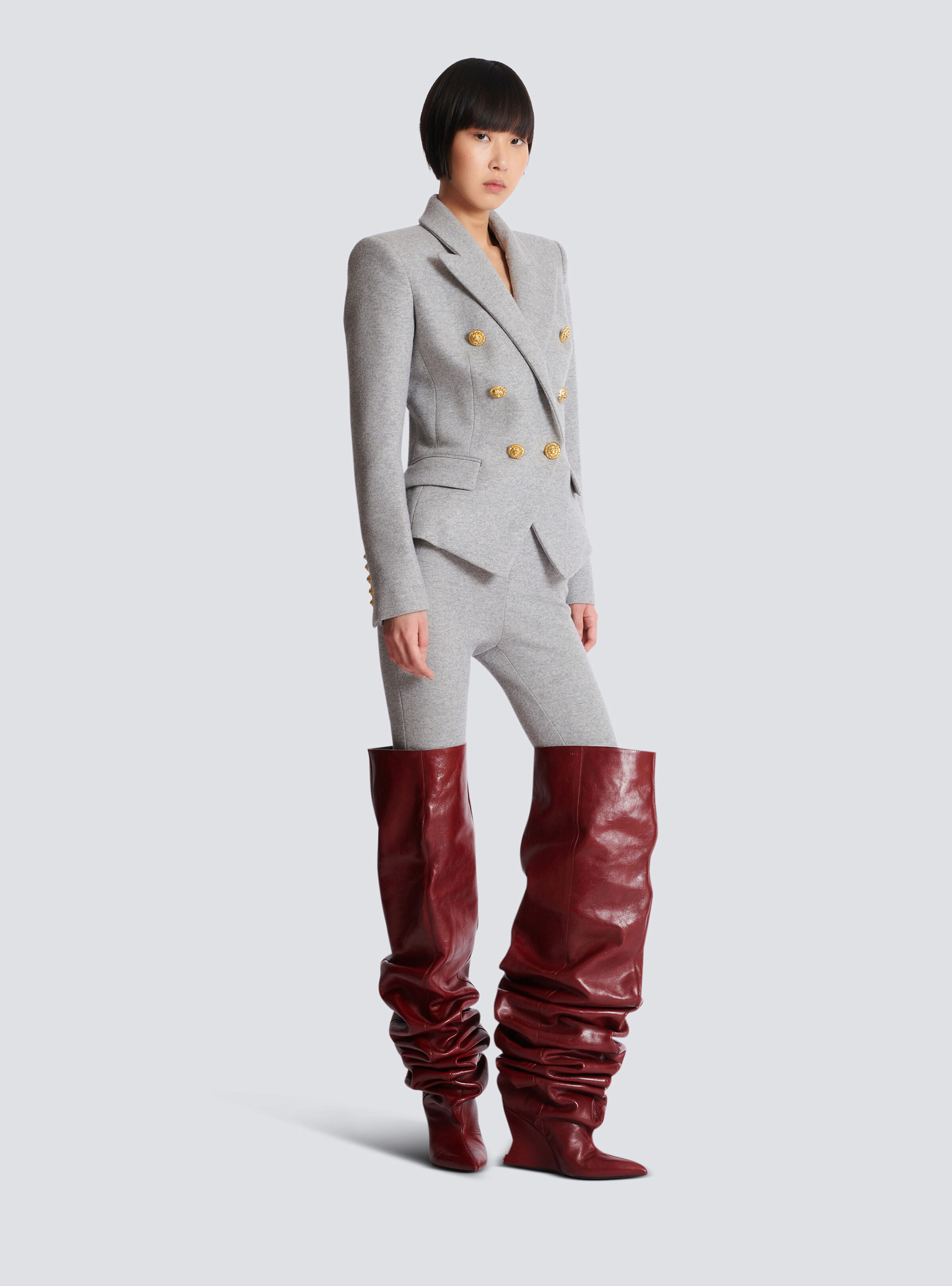 Cotton knit 6-button jacket - 3