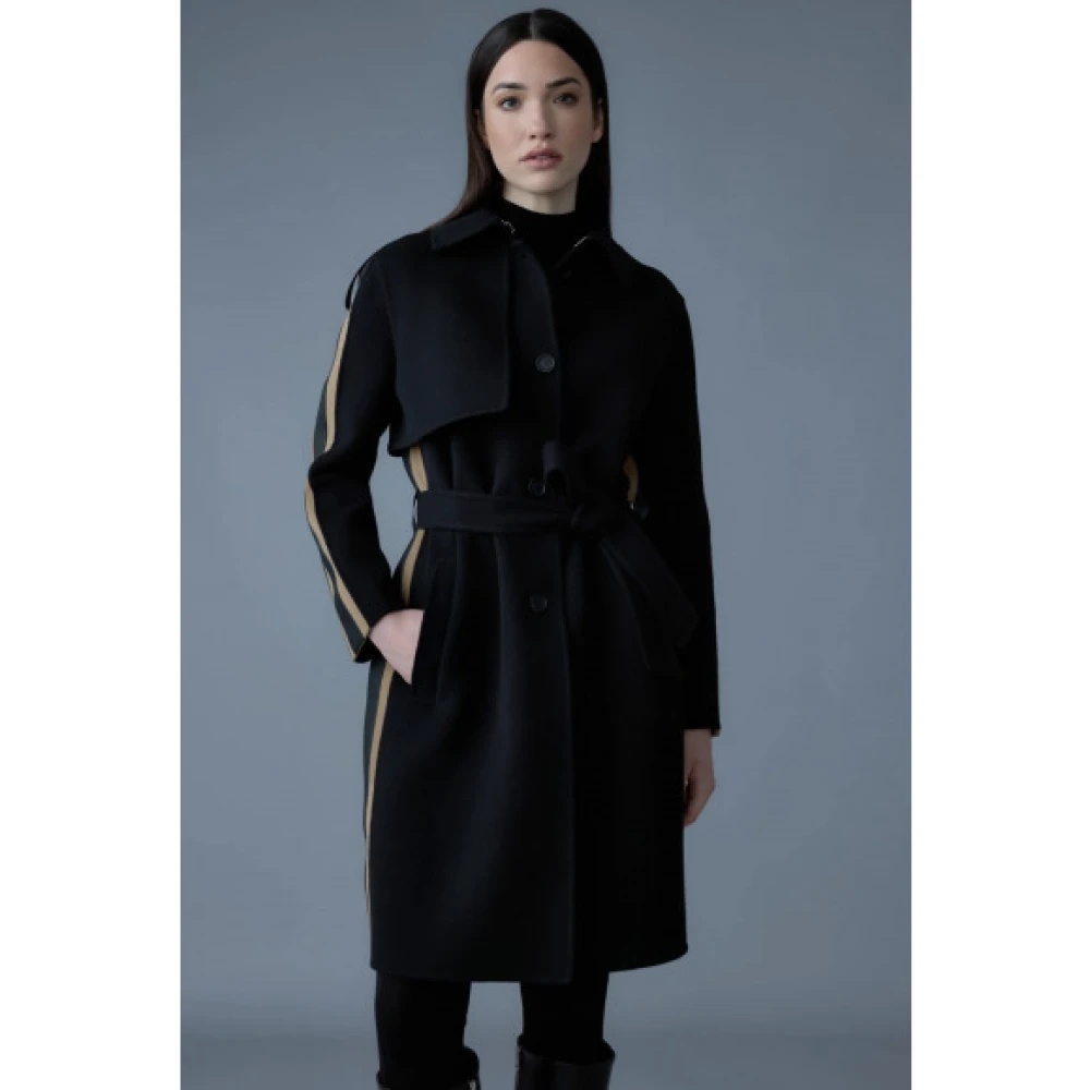 【Mackage】ALIZA ダブルフェイス ストライプトレンチコート MACKAGE ALIZA DOUBLE-FACE WOOL STRIPE TRENCH COAT | miinto