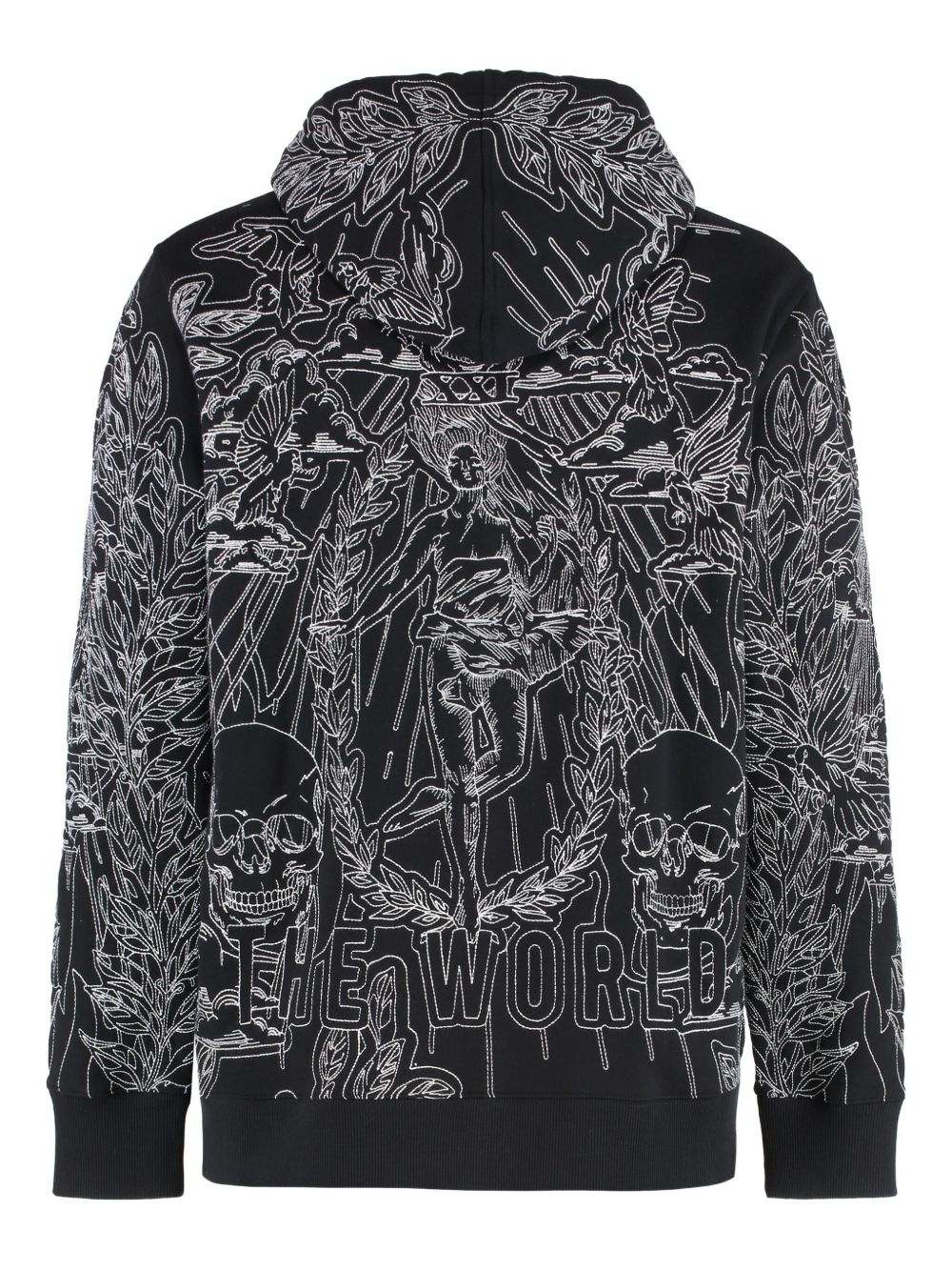embroidered full-zip hoodie - 2