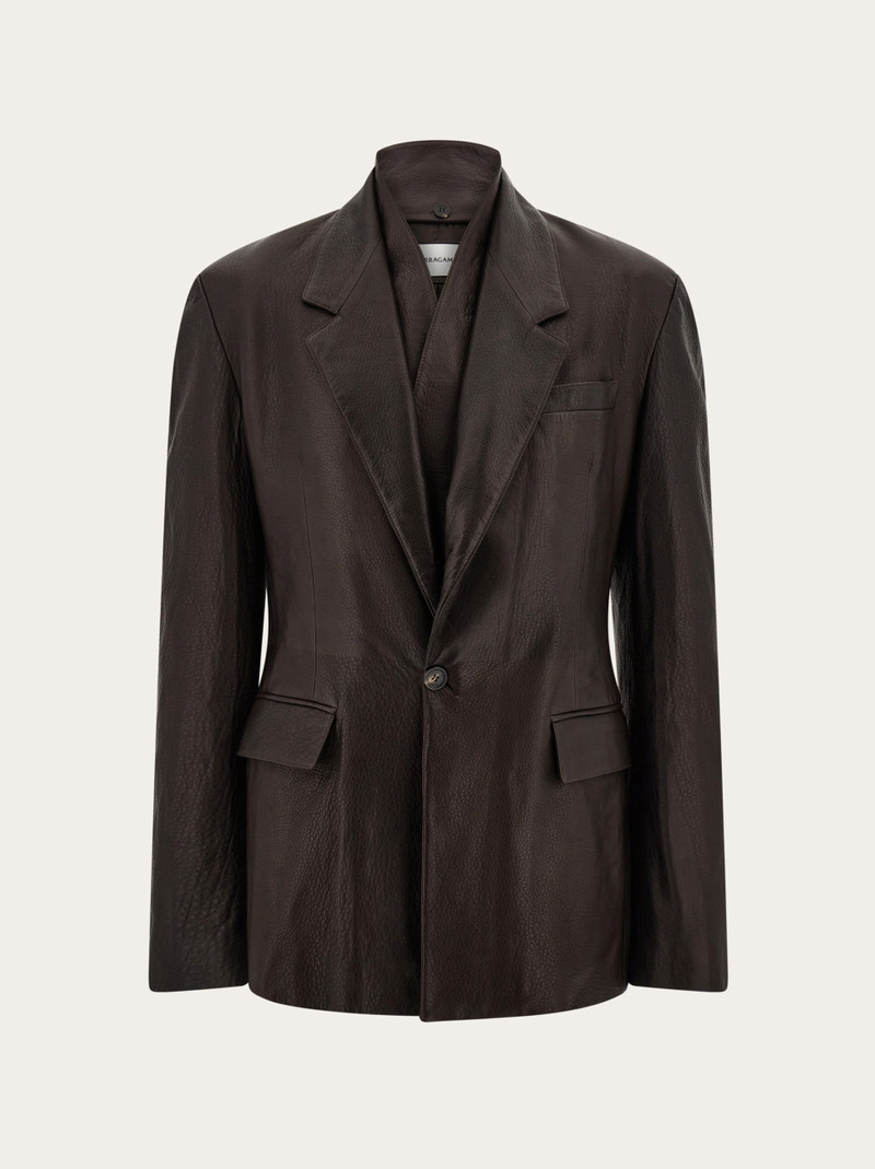 Grainy leather blazer 1