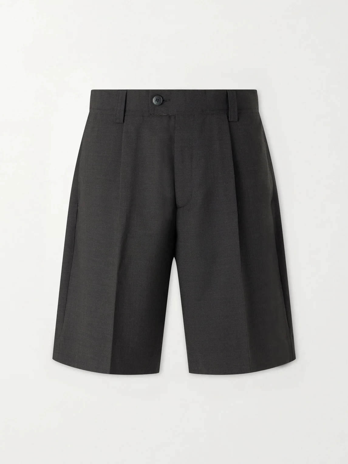Straight-Leg Wool Shorts - 1