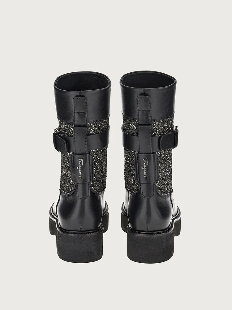 CRYSTAL EMBELLISHED BIKER BOOT - 3