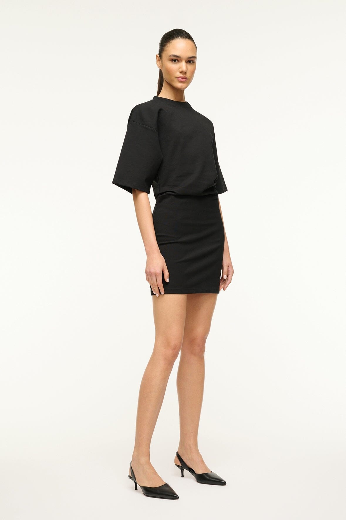 STAUD TRUMAN MINI DRESS BLACK - 3
