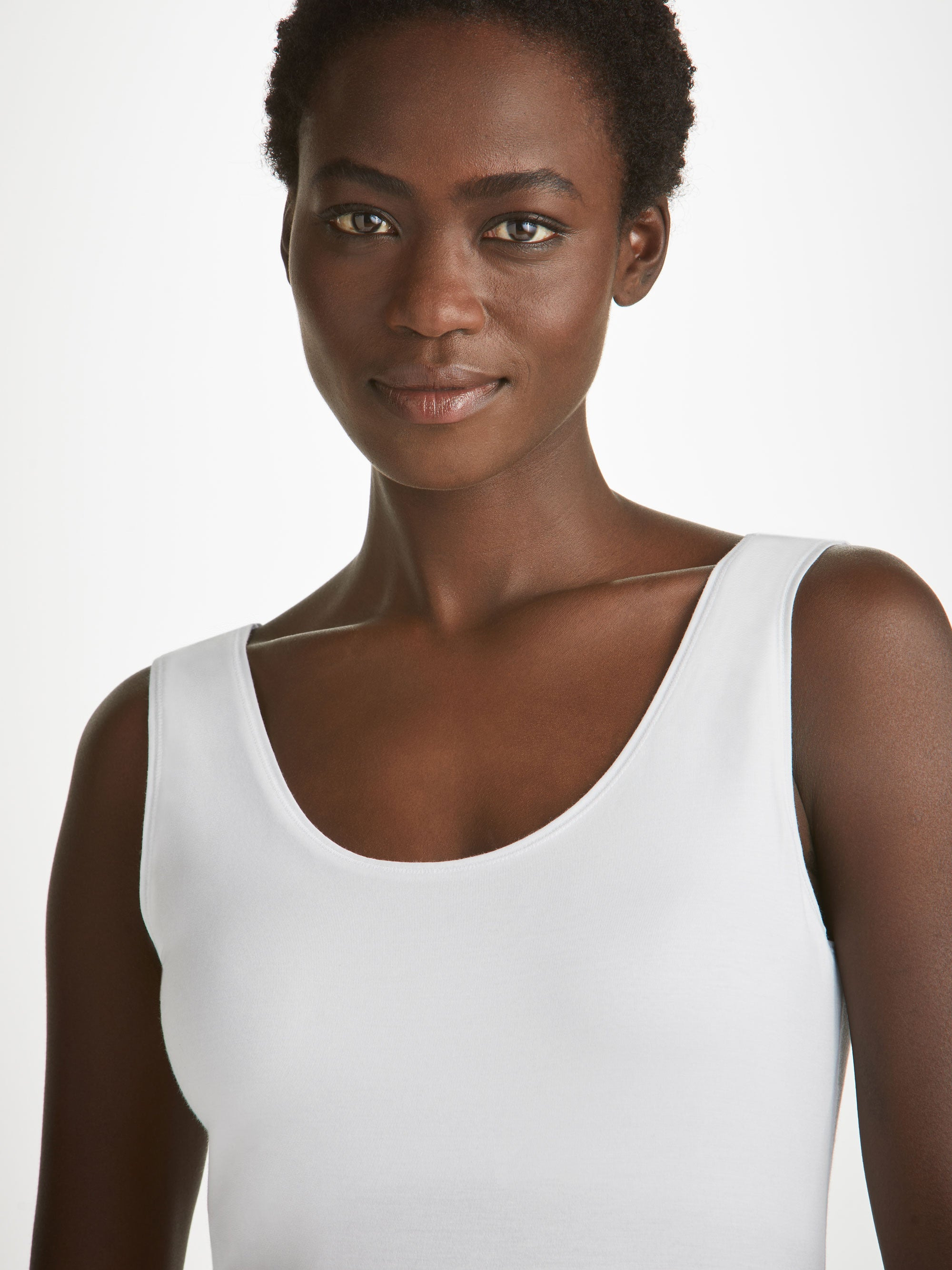 Women's Support Vest Lara Micro Modal Stretch White - 6