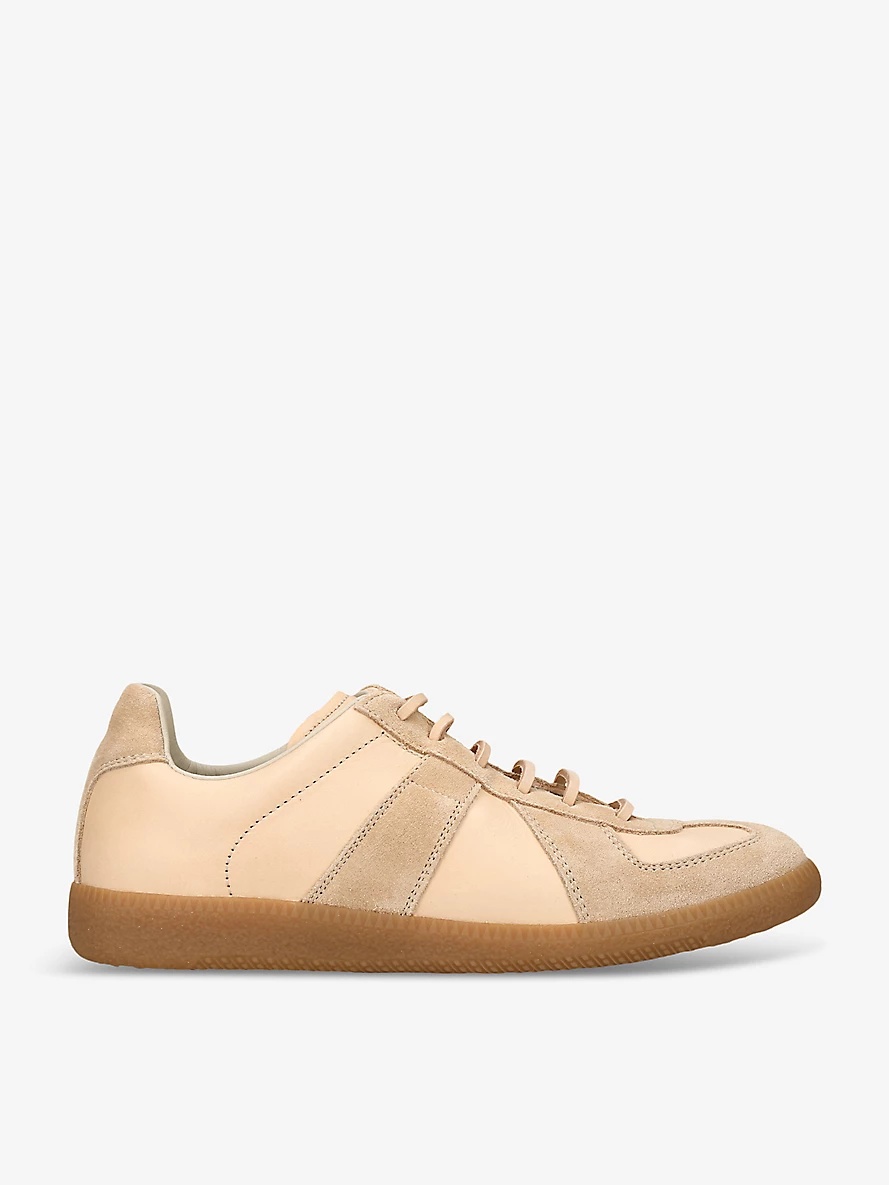 Replica panelled leather low-top trainers - 1