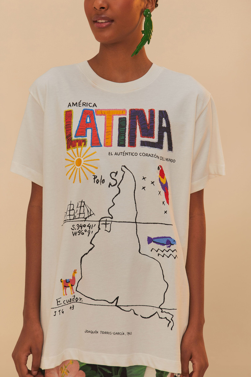 FARM RIO Off-White America Latina Relaxed T-Shirt outlook