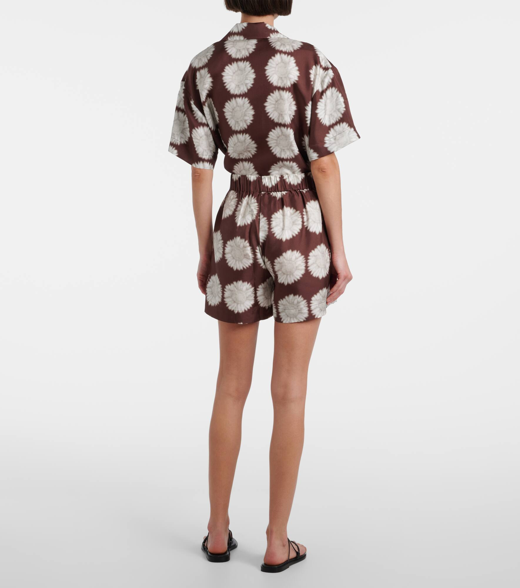 Zurich printed silk twill shorts - 3