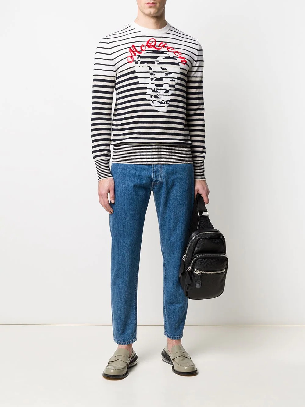 skulls and stripes crewneck jumper - 2