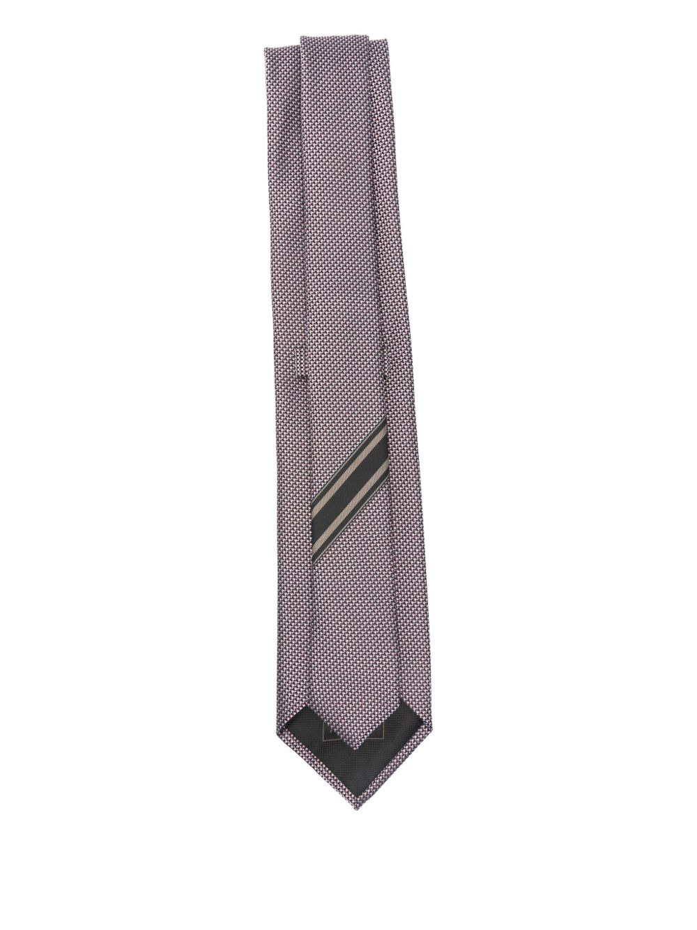 geometric-pattern silk tie - 2