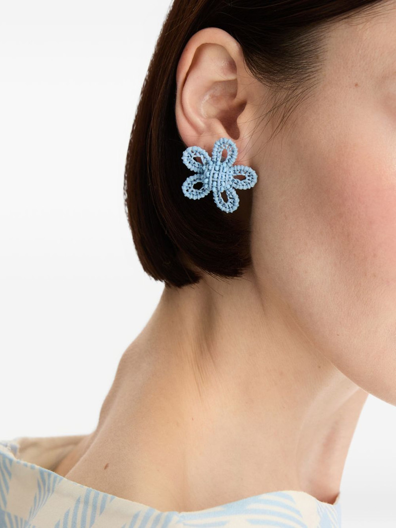 Oscar de la Renta beaded flower earrings outlook