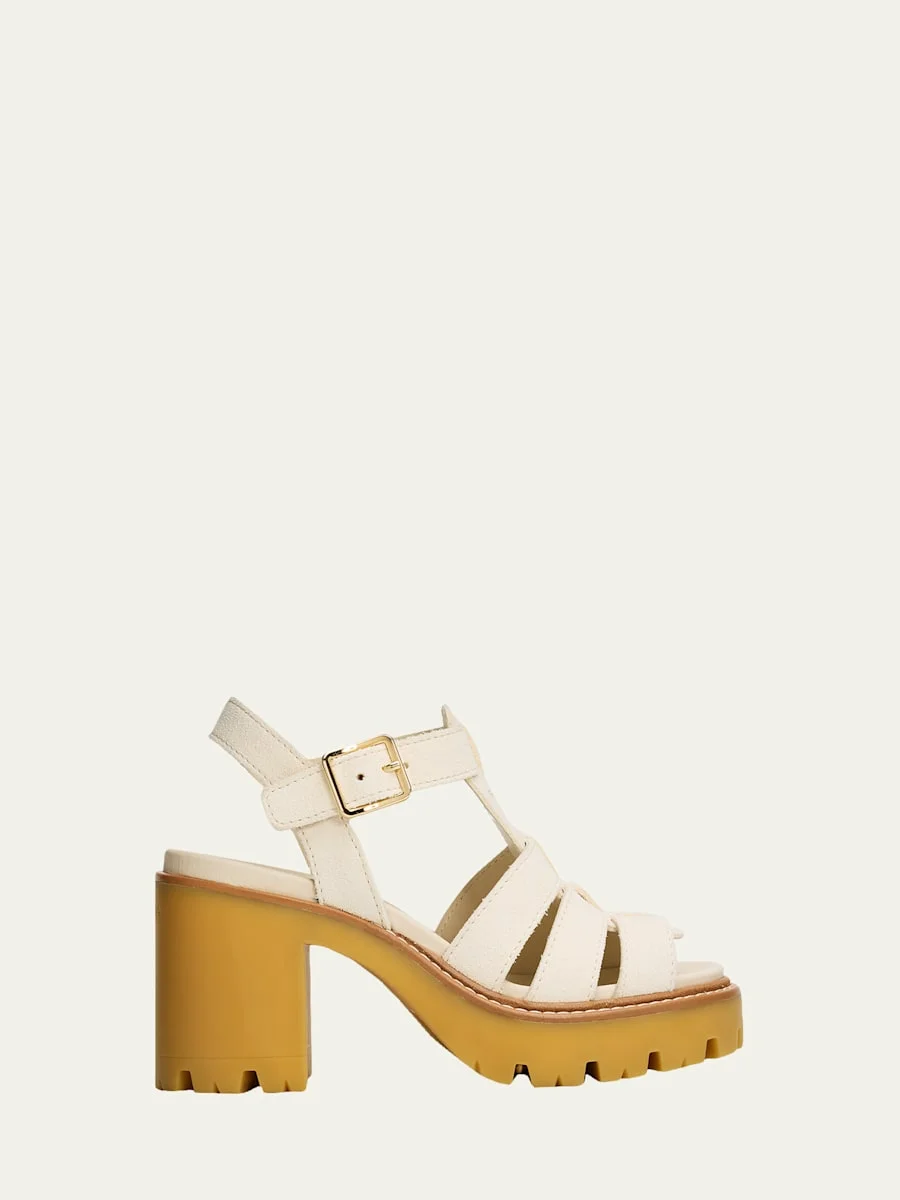 90mm Stride Suede Platform Fisherman Sandals - 1