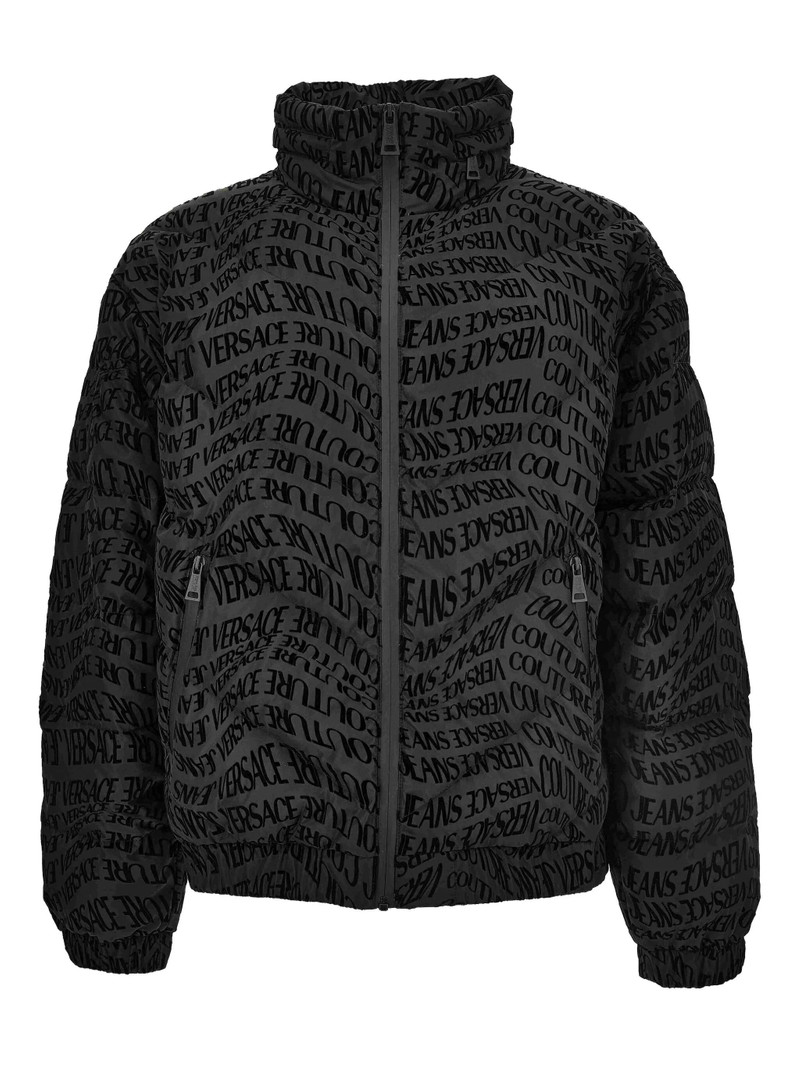 Versace 청바지 Couture 로고 인쇄 Puffer 재킷 - 1