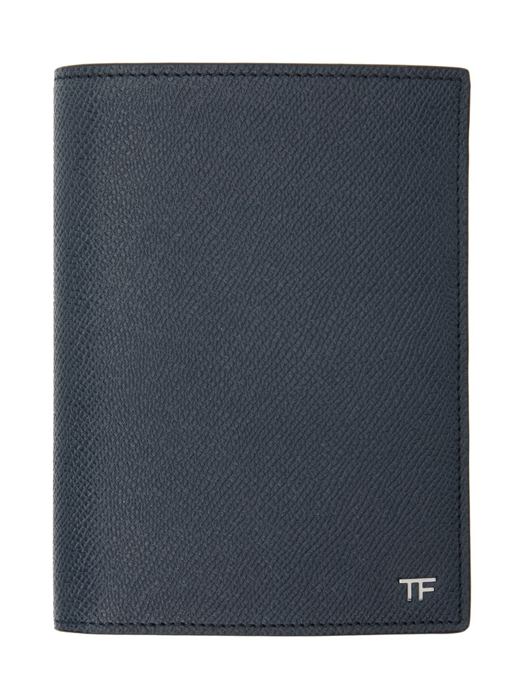 Navy Small Grain Leather Passport Holder - 1