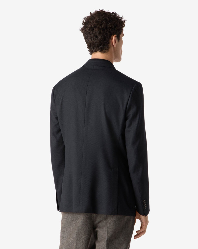 Black pure wool hopsack jacket 3
