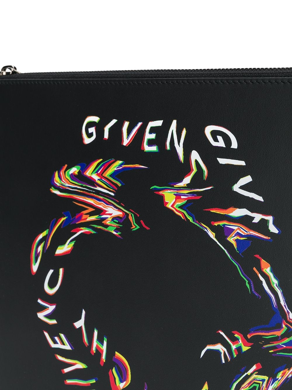 Glitch logo print clutch - 4