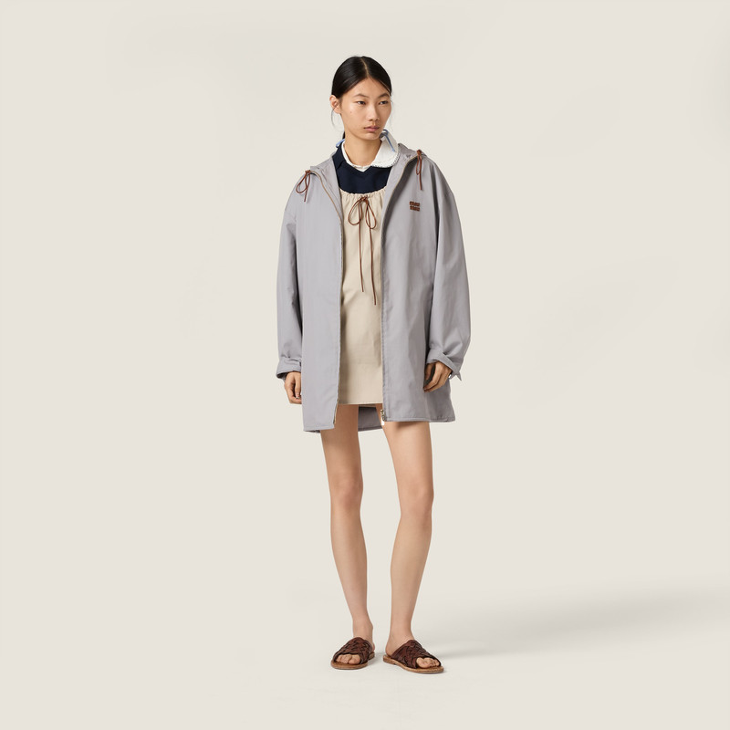 Miu Miu Single-breasted Panama cotton caban jacket outlook