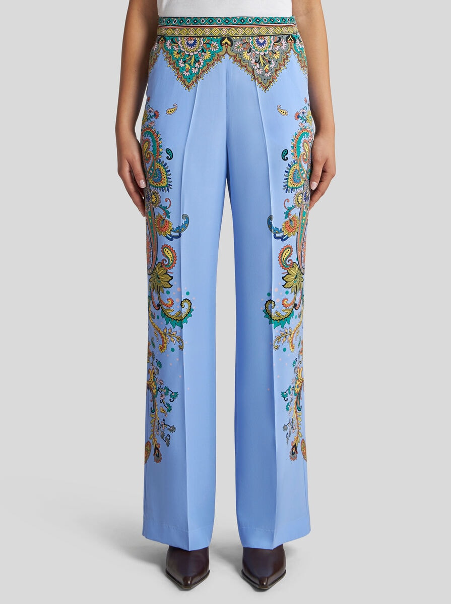 FLORAL SILK TROUSERS - 2