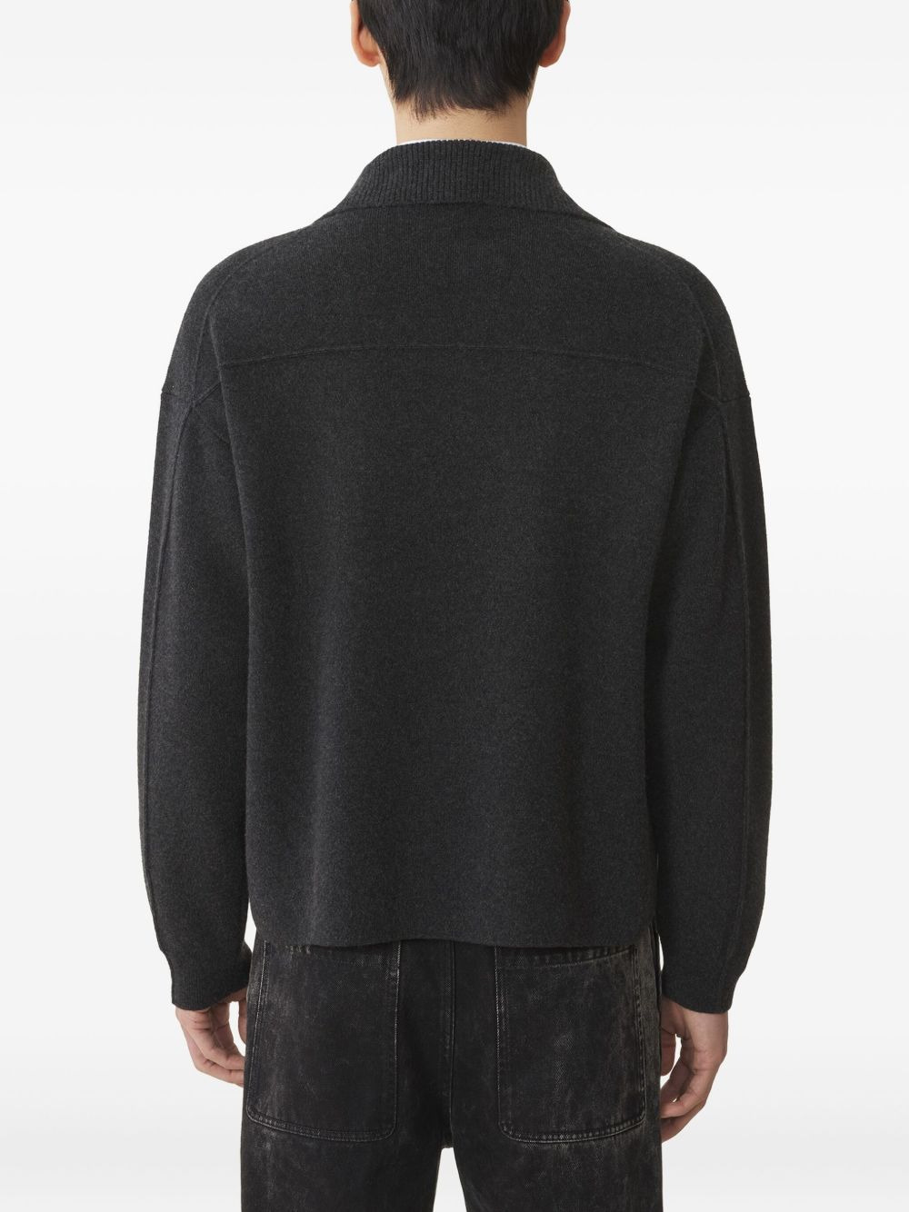 patch-pocket v-neck sweater - 4