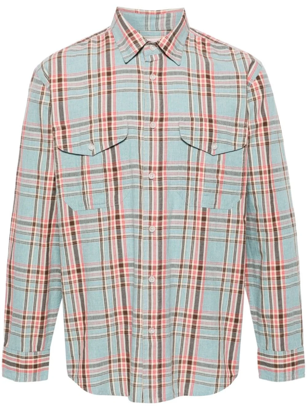 plaid-check cotton shirt - 1