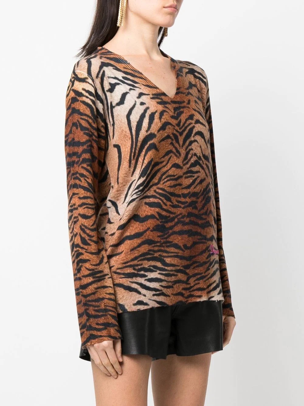 leopard-print knitted jumper - 3