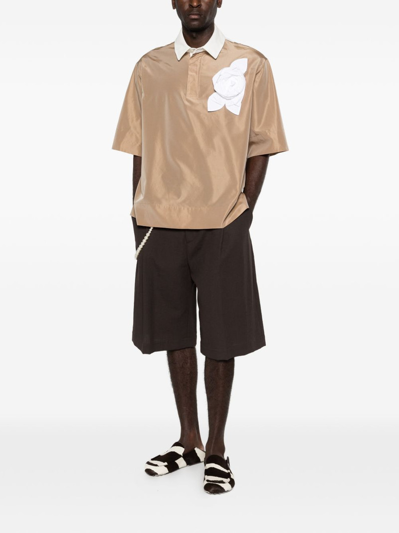 Simone Rocha floral-appliqué polo shirt outlook