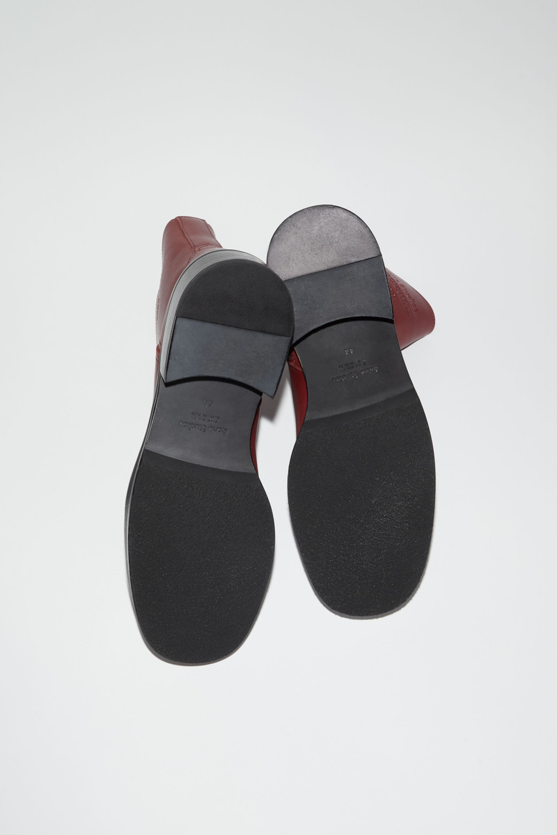 Low leather boots - Burgundy 4