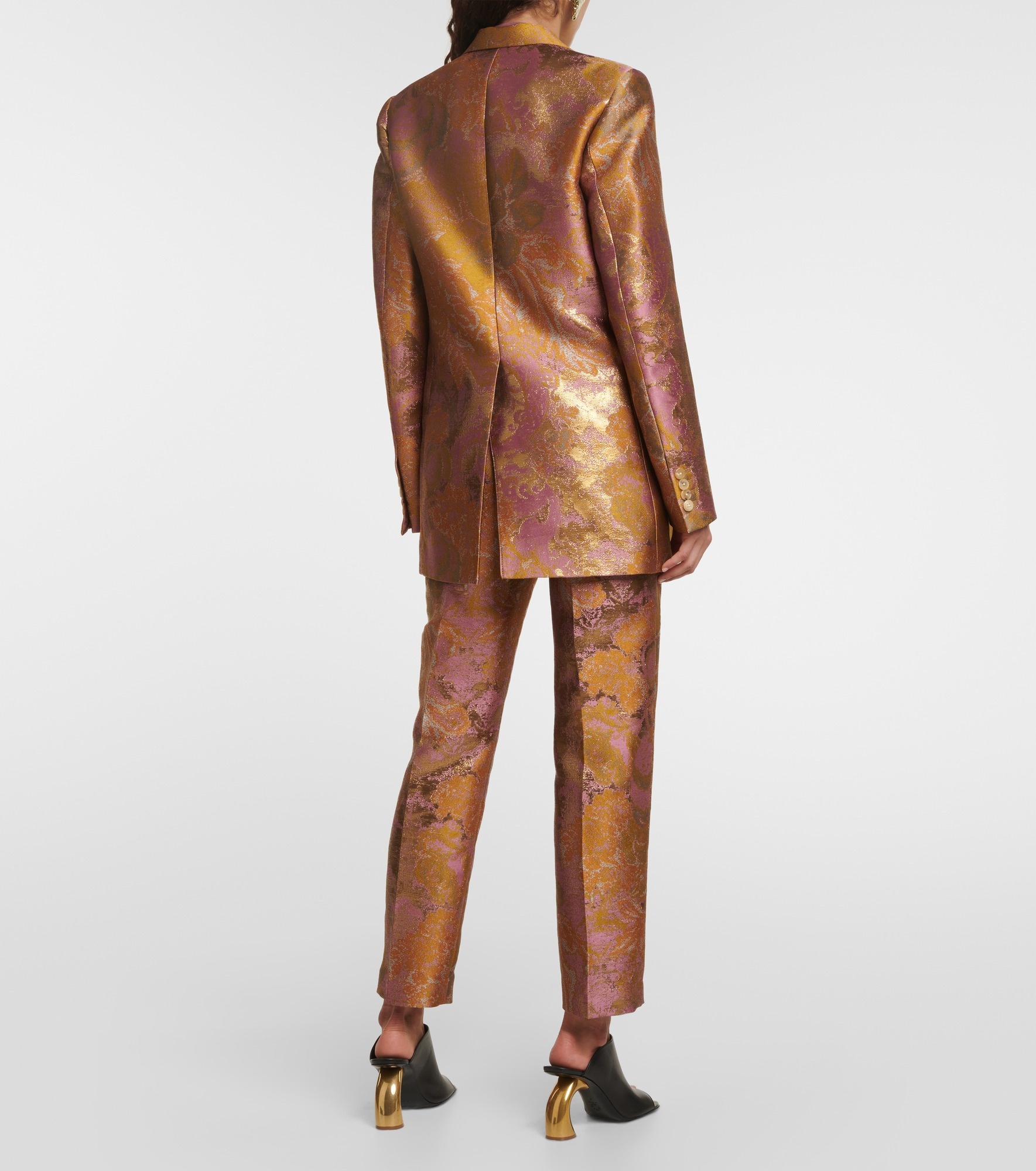 Printed metallic blazer - 3