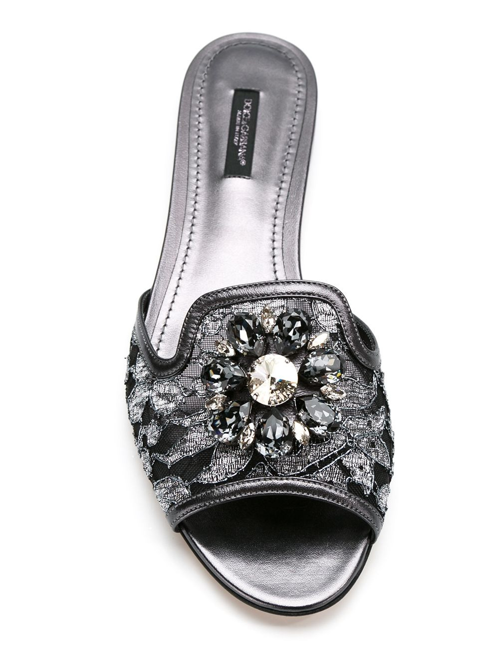 Dolce & Gabbana Women Rainbow Flat Lace Sandals - 4