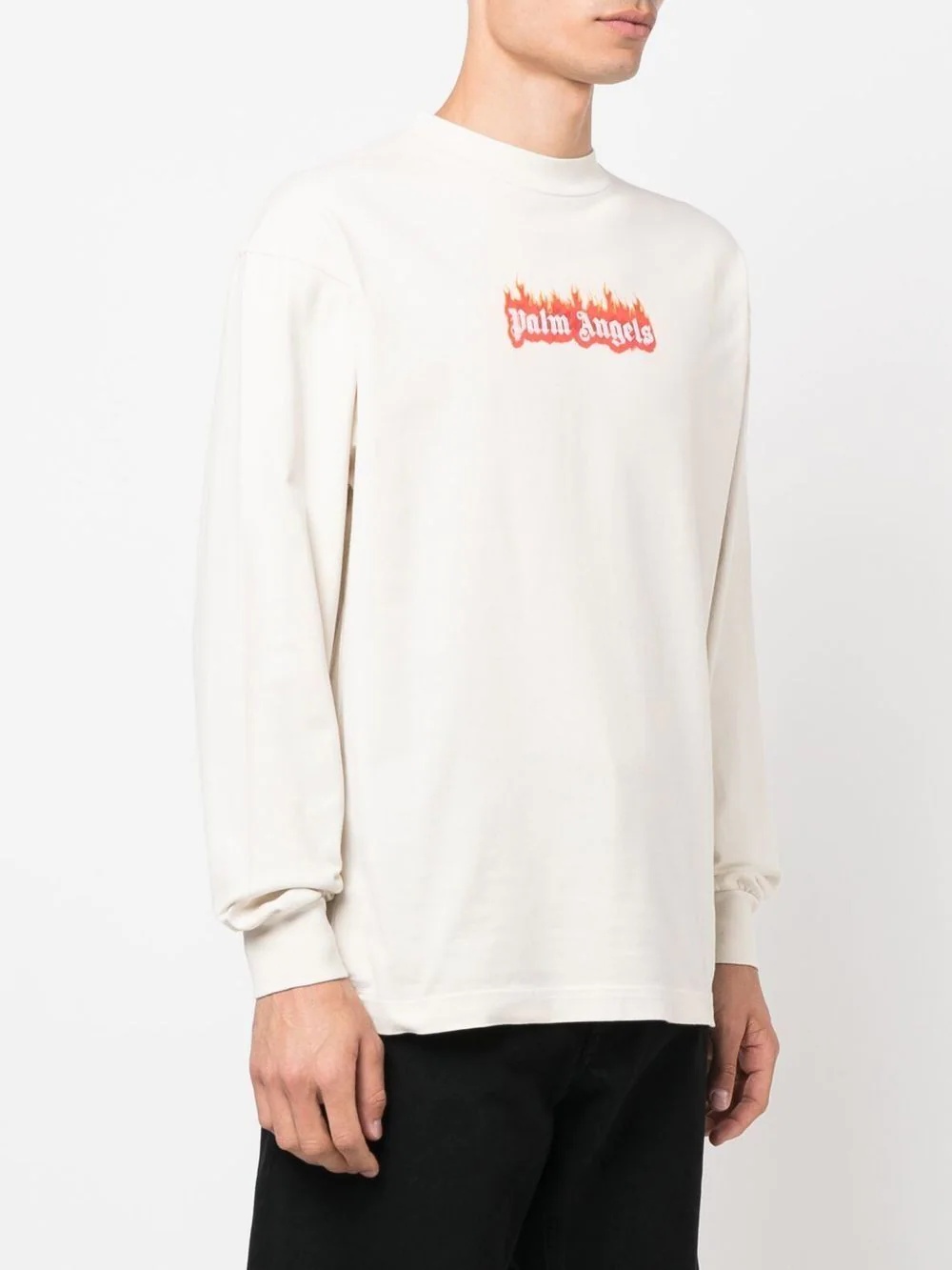 logo-print crew neck sweatshirt - 3