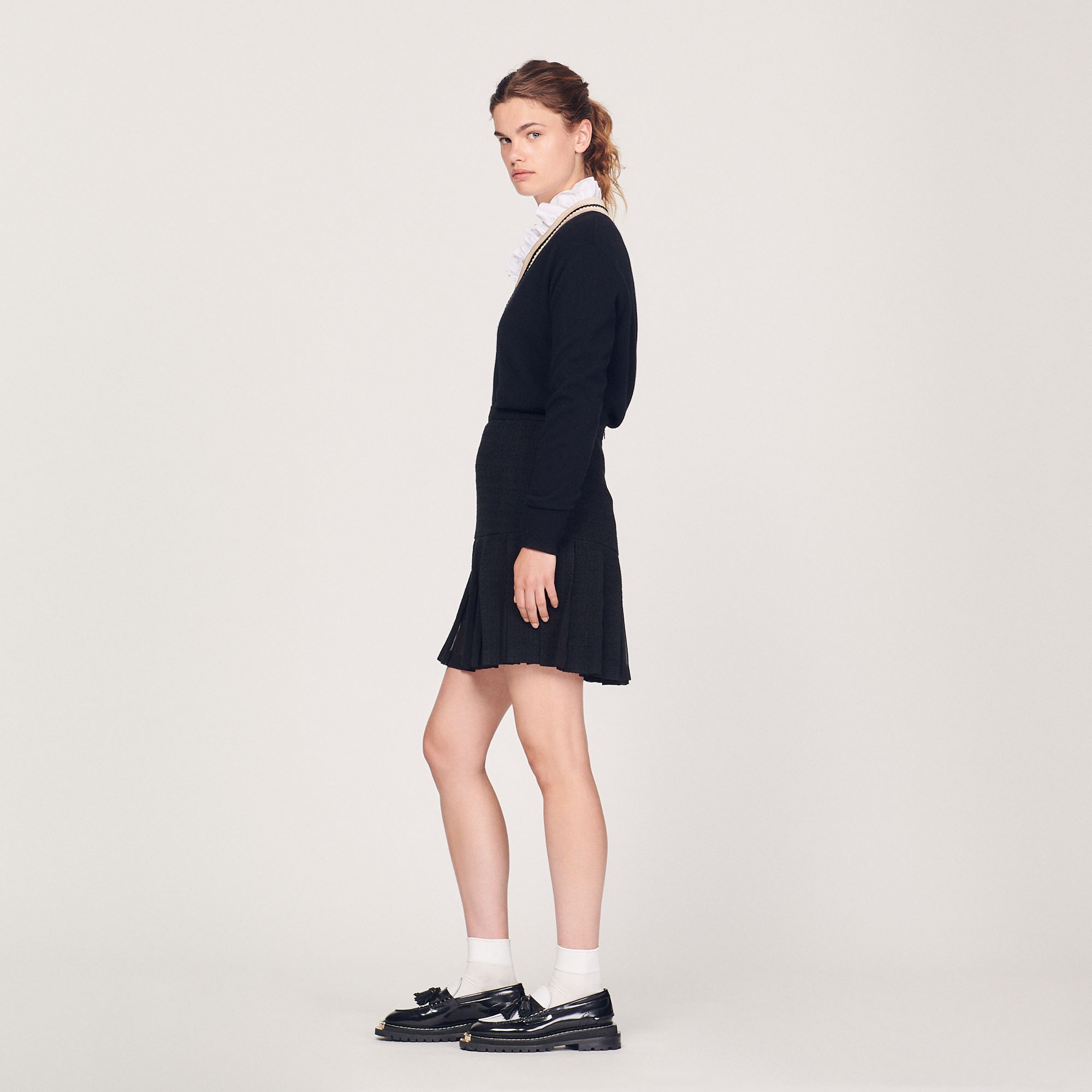 Pleated tweed skirt - 7