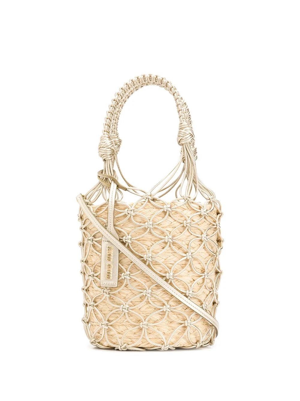 woven bucket bag - 1