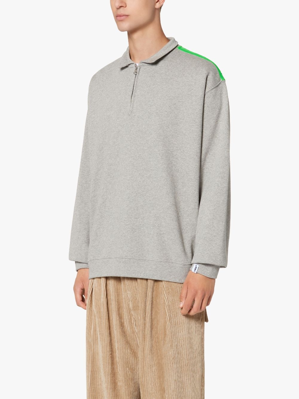 GREY X GREEN COTTON ZIP FRONT SWEATSHIRT | GJF-300 - 3